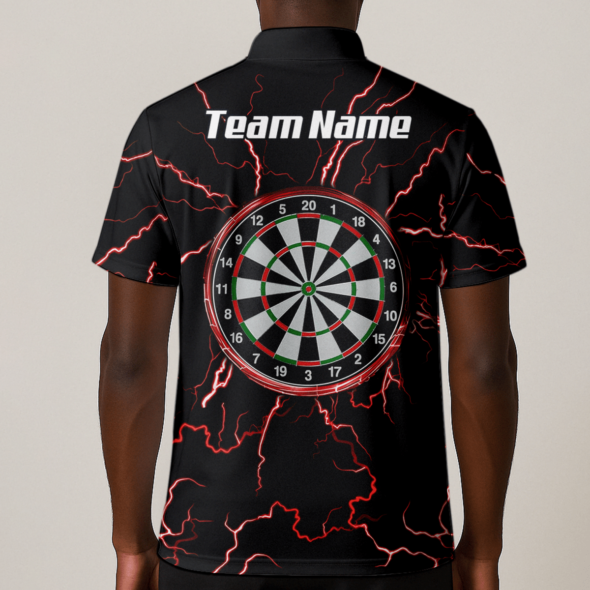 Personalisiertes Dartshirt Herren – Design Blitz Rot – Atmungsaktives Polo TR3032 - Outfitsuche
