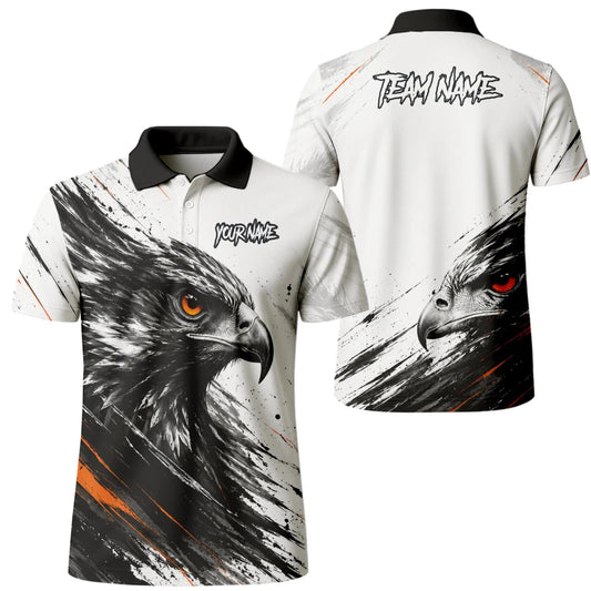 Personalisiertes Dartshirt mit weiß-schwarz-orangenem Adler für Herren V695 - Outfitsuche