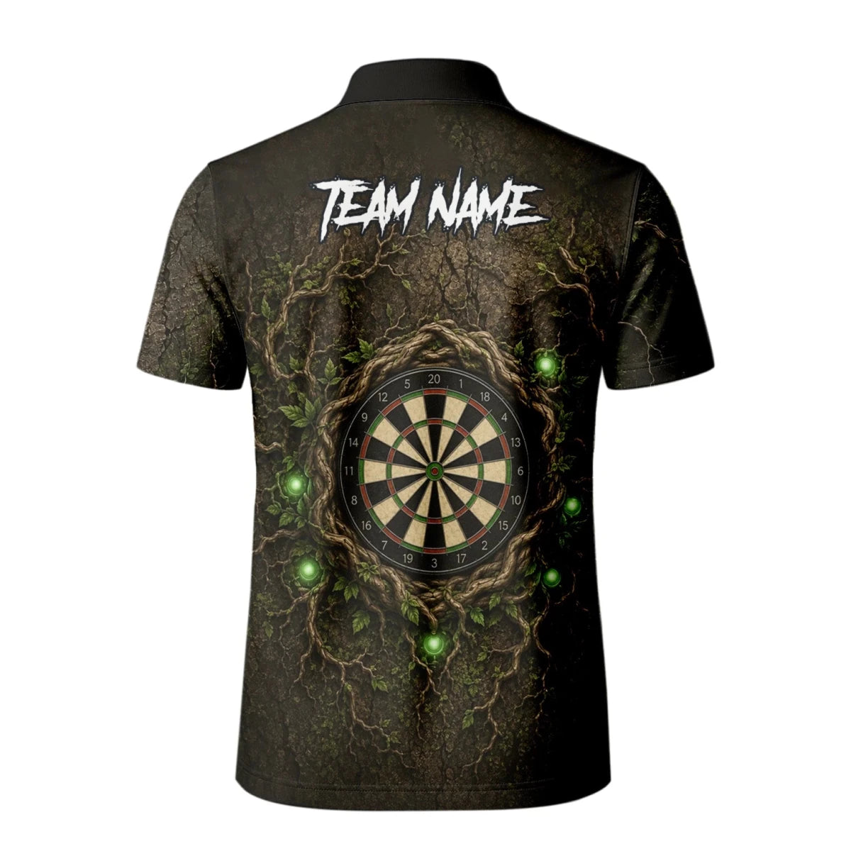 Personalisiertes Dunkelgrünes Baumwesen-Dartboard Dartshirt für Herren C913 - Outfitsuche
