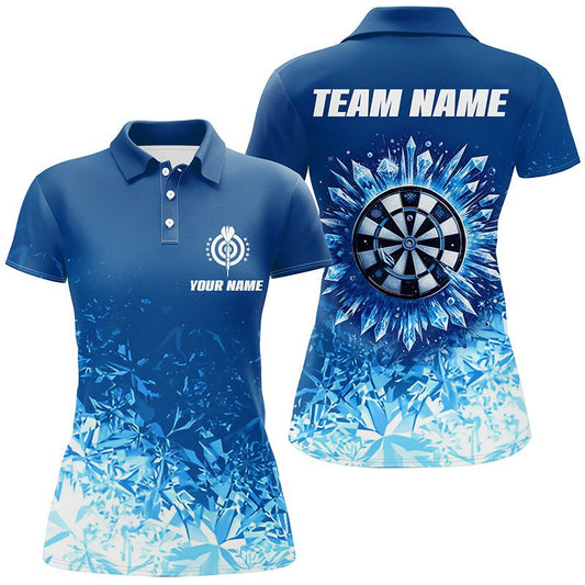 Personalisiertes Eisblaues Darts Polo Shirt | Individuelles Cooles Darts Shirt für Damen | Dart Trikots L1442 - Outfitsuche