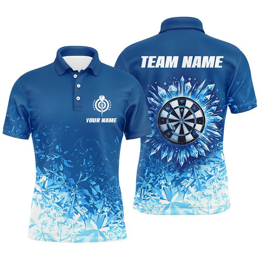 Personalisiertes Eisblaues Herren Darts Polo Shirt | Individuelles Cooles Darts Shirt für Männer | Dart Trikots L1442 - Outfitsuche