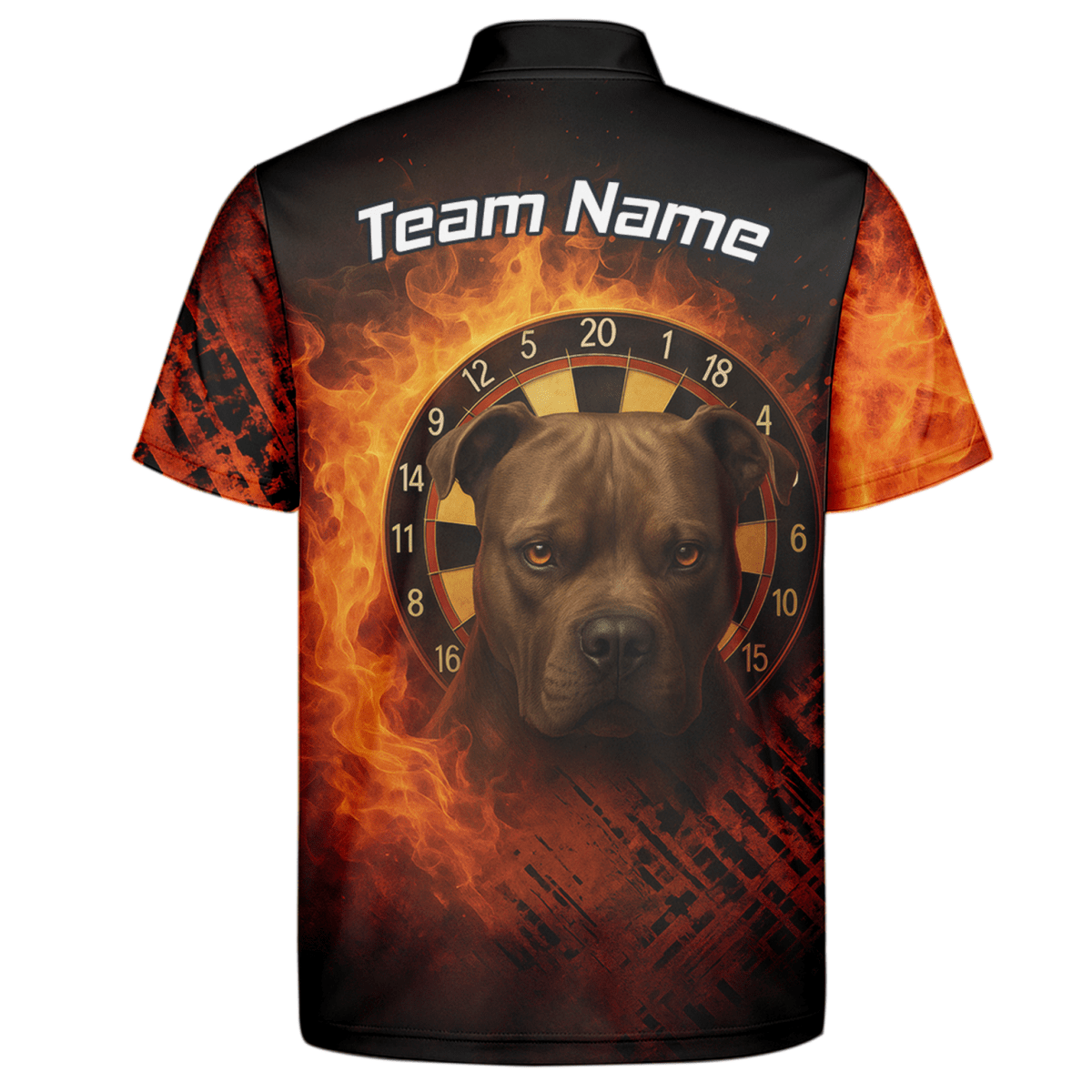 Personalisiertes Feuerhund - Dart - Poloshirt Schwarz - Orange für Herren X5692 - Outfitsuche