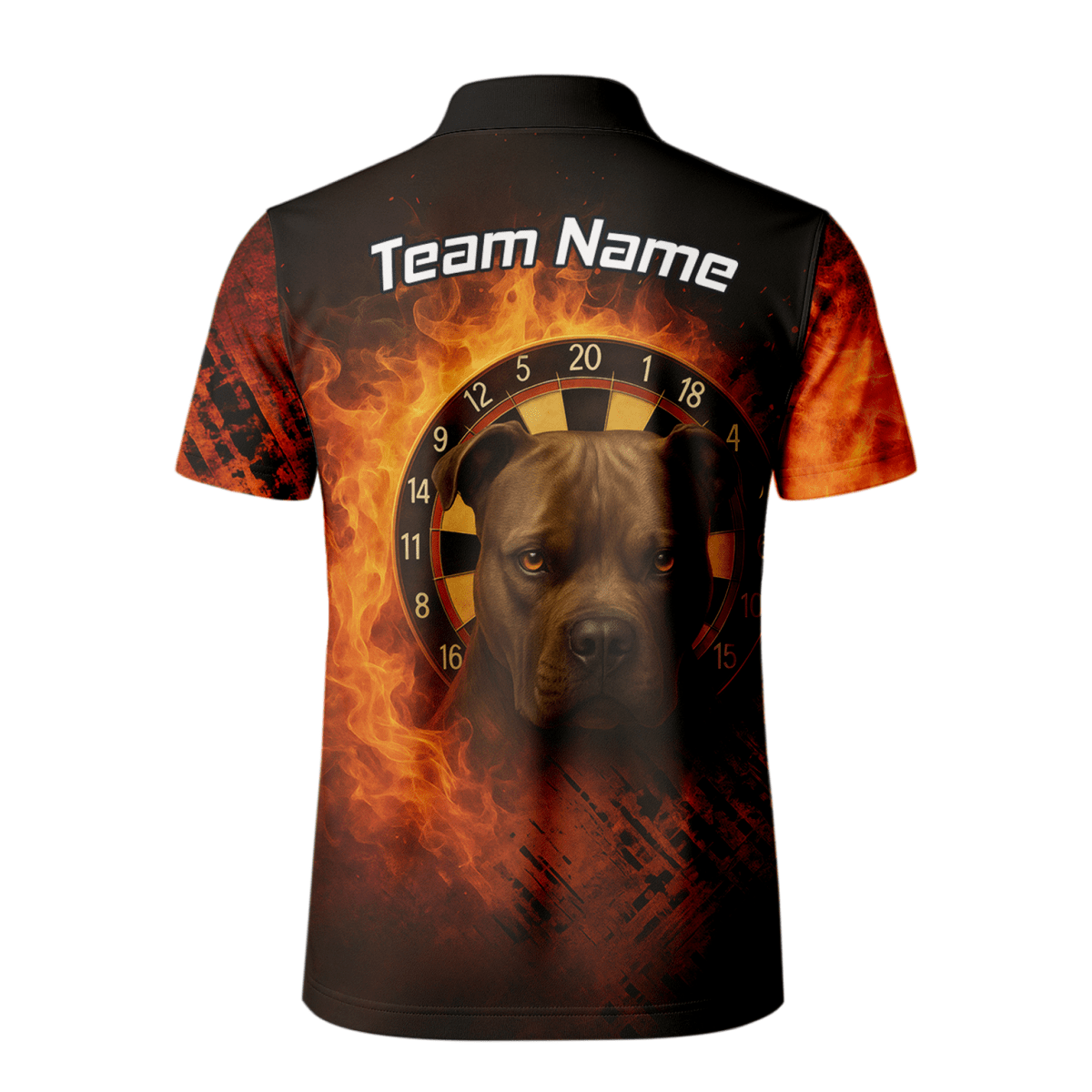 Personalisiertes Feuerhund - Dart - Poloshirt Schwarz - Orange für Herren X5692 - Outfitsuche