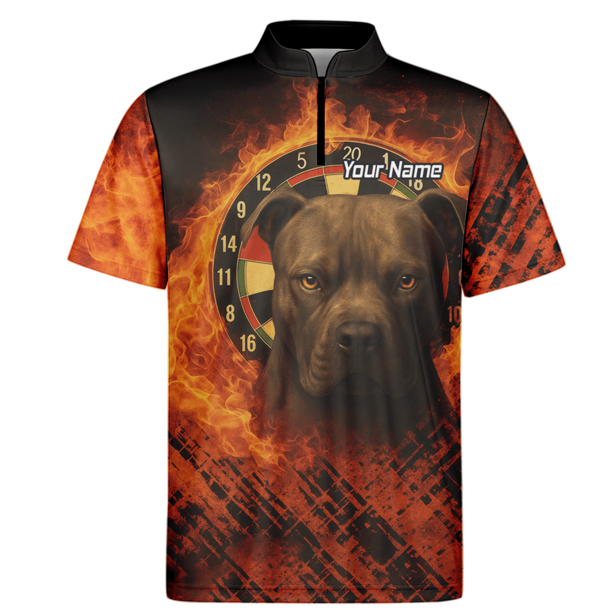 Personalisiertes Feuerhund - Dart - Poloshirt Schwarz - Orange für Herren X5692 - Outfitsuche