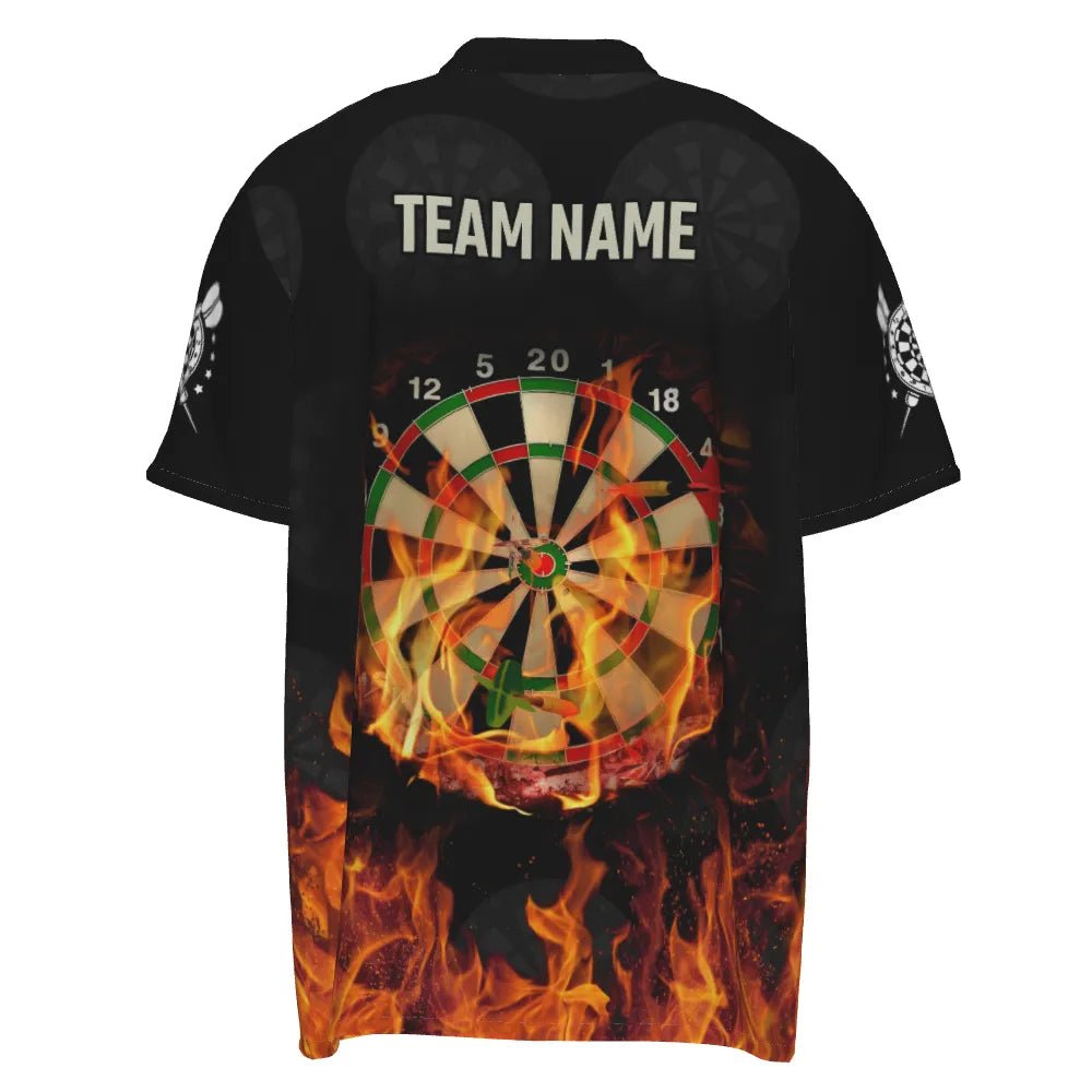 Personalisiertes Flammen Darts 1/4 Zip Shirt, individuell anpassbares Feuer-patriotisches Darts-Trikot für Herren O237 p - Outfitsuche