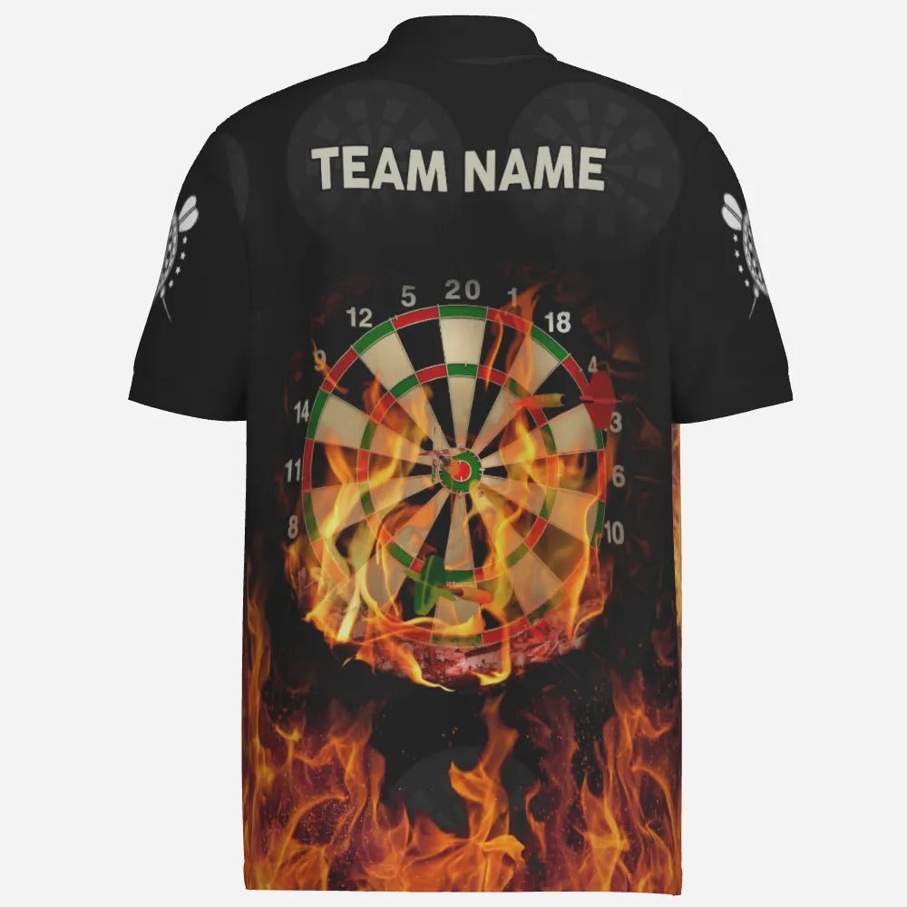 Personalisiertes Flammen Herren Darts Polo Shirt, individuell anpassbares Feuer-patriotisches Darts Trikot für Männer O237 - Outfitsuche