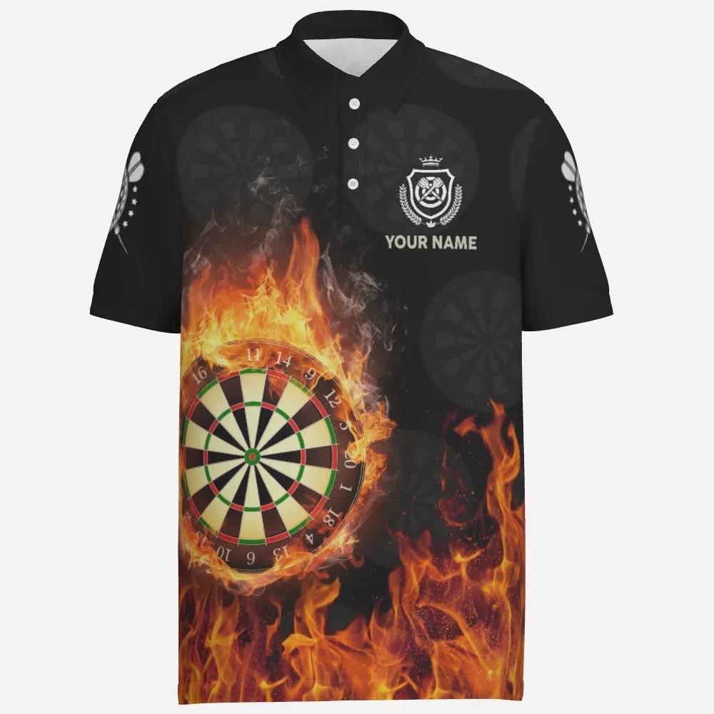 Personalisiertes Flammen Herren Darts Polo Shirt, individuell anpassbares Feuer-patriotisches Darts Trikot für Männer O237 - Outfitsuche