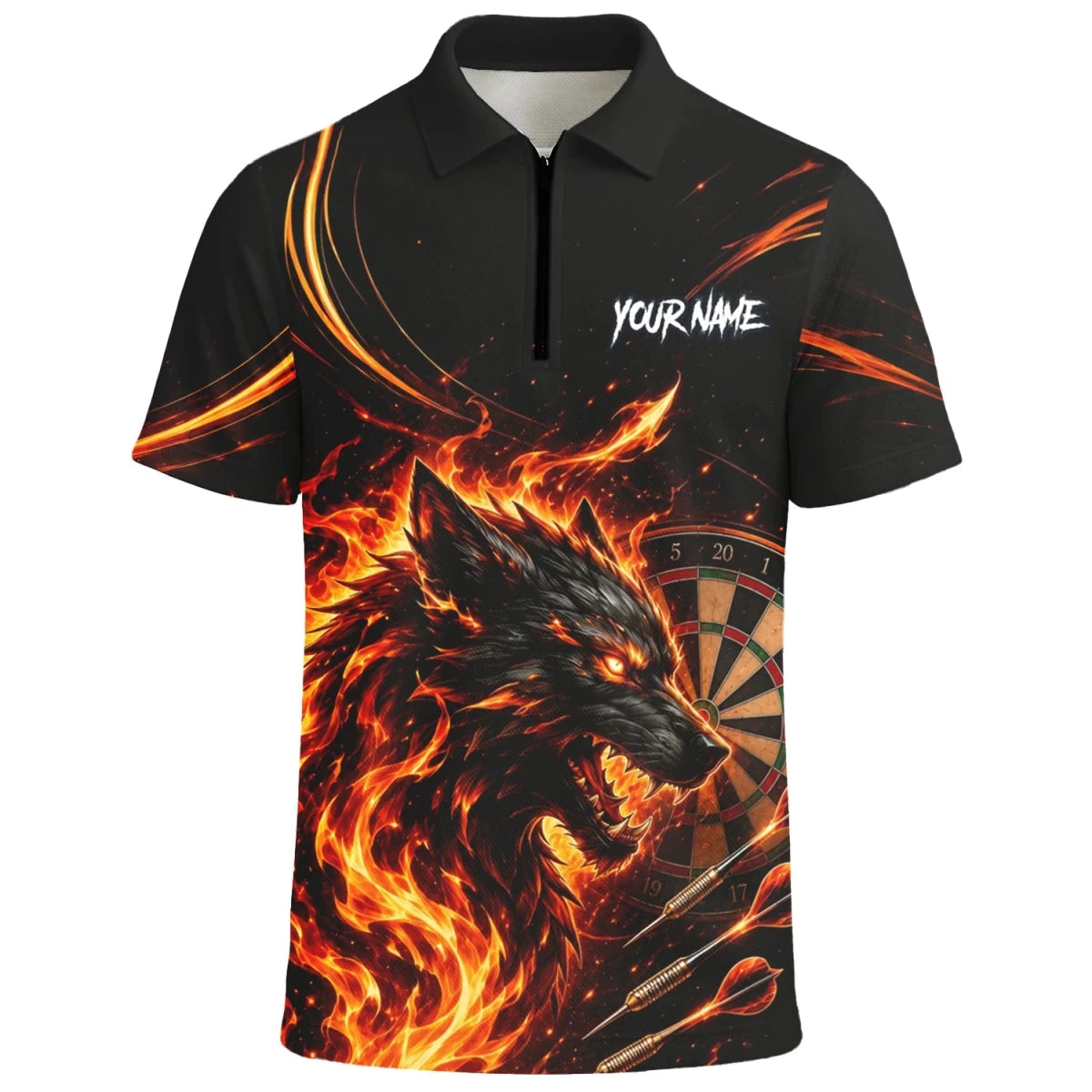 Personalisiertes Flammenwolf Dart Poloshirt für Herren W521 - Outfitsuche