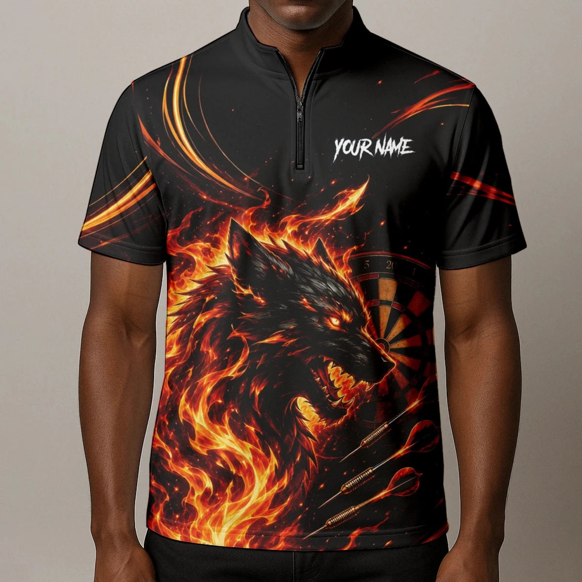 Personalisiertes Flammenwolf Dart Poloshirt für Herren W521 - Outfitsuche