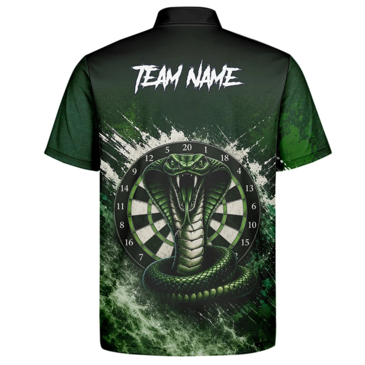 Personalisiertes Grün-schwarzes Kobra-Dartboard Dartshirt für Herren M244 - Outfitsuche