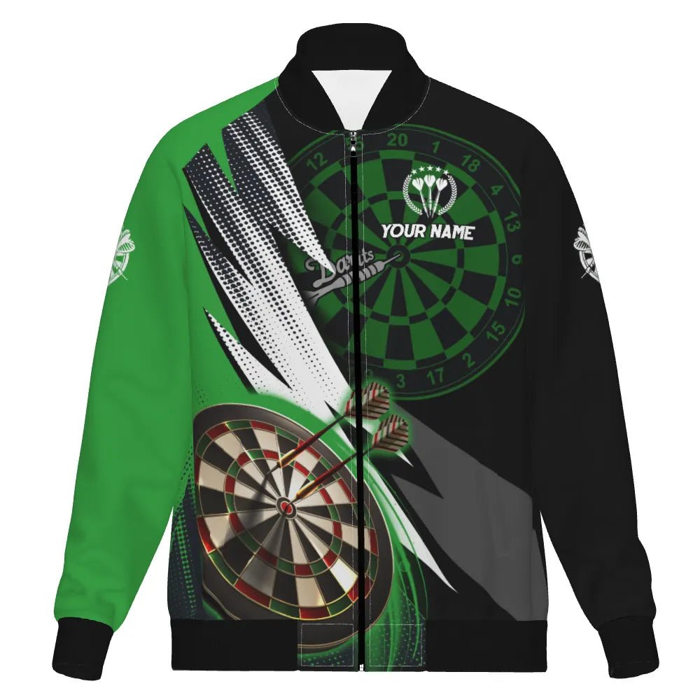 Personalisiertes grün-schwarzes Herren Darts Jacke, individuell anpassbares cooles Darts Jacke für Männer, Team Trikot S608 - Outfitsuche