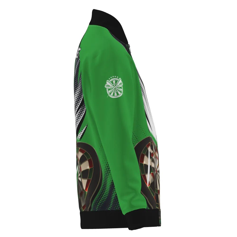 Personalisiertes grün-schwarzes Herren Darts Jacke, individuell anpassbares cooles Darts Jacke für Männer, Team Trikot S608 - Outfitsuche