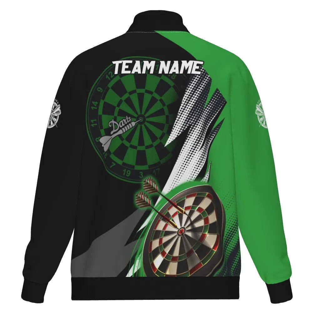 Personalisiertes grün-schwarzes Herren Darts Jacke, individuell anpassbares cooles Darts Jacke für Männer, Team Trikot S608 - Outfitsuche