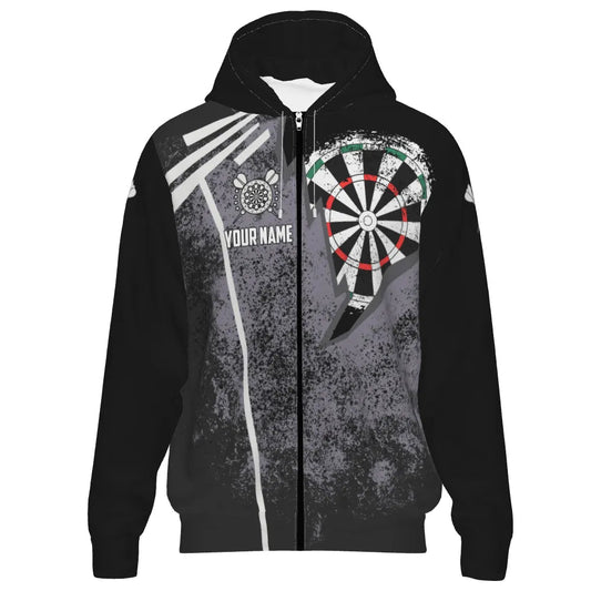 Personalisiertes Grunge-Darts Kapuzenjacke, individuell anpassbares Retro-Darts-Jacke für Herren W616 - Outfitsuche