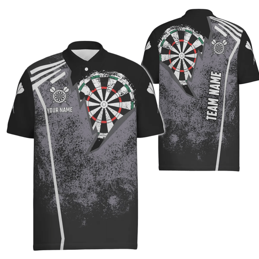 Personalisiertes Grunge Herren Darts Polo Shirt, individuell anpassbares Retro Darts Shirt für Männer, Dart Trikot W616 - Outfitsuche