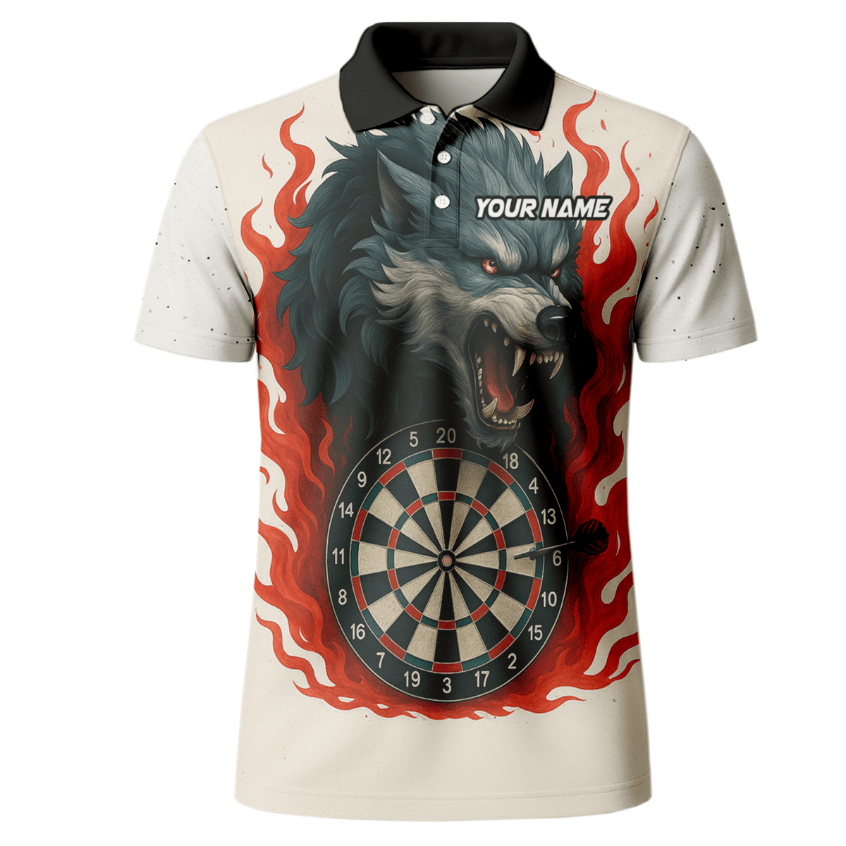 Personalisiertes Herren Dart - Polo - Shirt mit Cartoon - Hai - Motiv & Wunschname – Schwarz - Blau L1234 - Outfitsuche