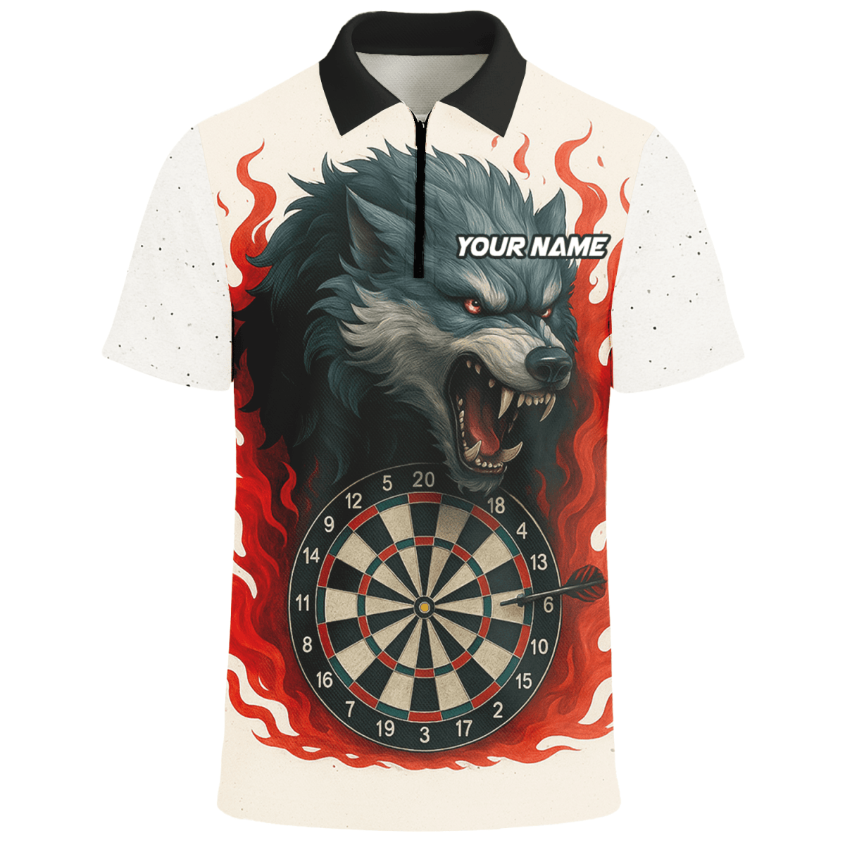 Personalisiertes Herren Dart - Polo - Shirt mit Cartoon - Hai - Motiv & Wunschname – Schwarz - Blau L1234 - Outfitsuche