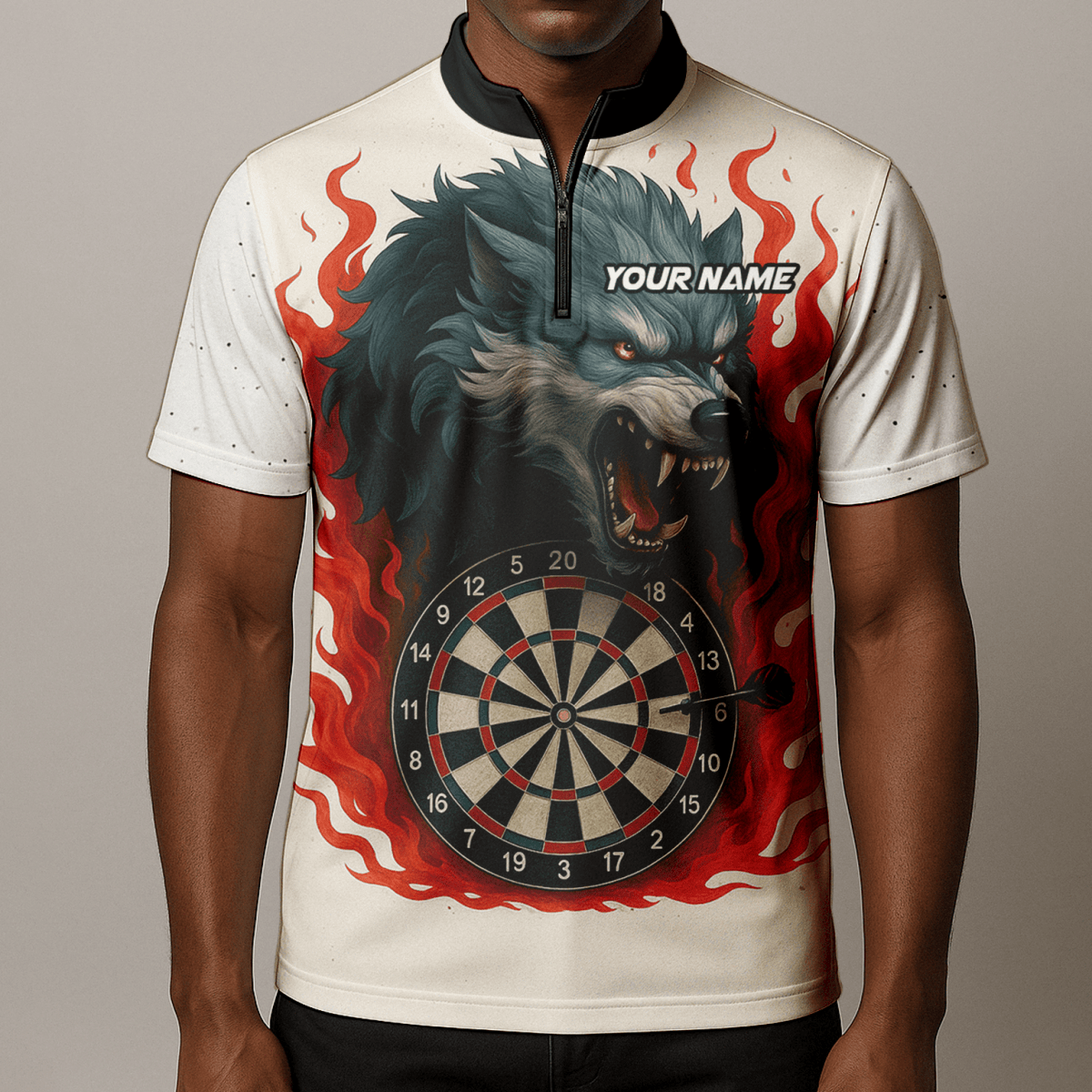 Personalisiertes Herren Dart - Polo - Shirt mit Cartoon - Hai - Motiv & Wunschname – Schwarz - Blau L1234 - Outfitsuche