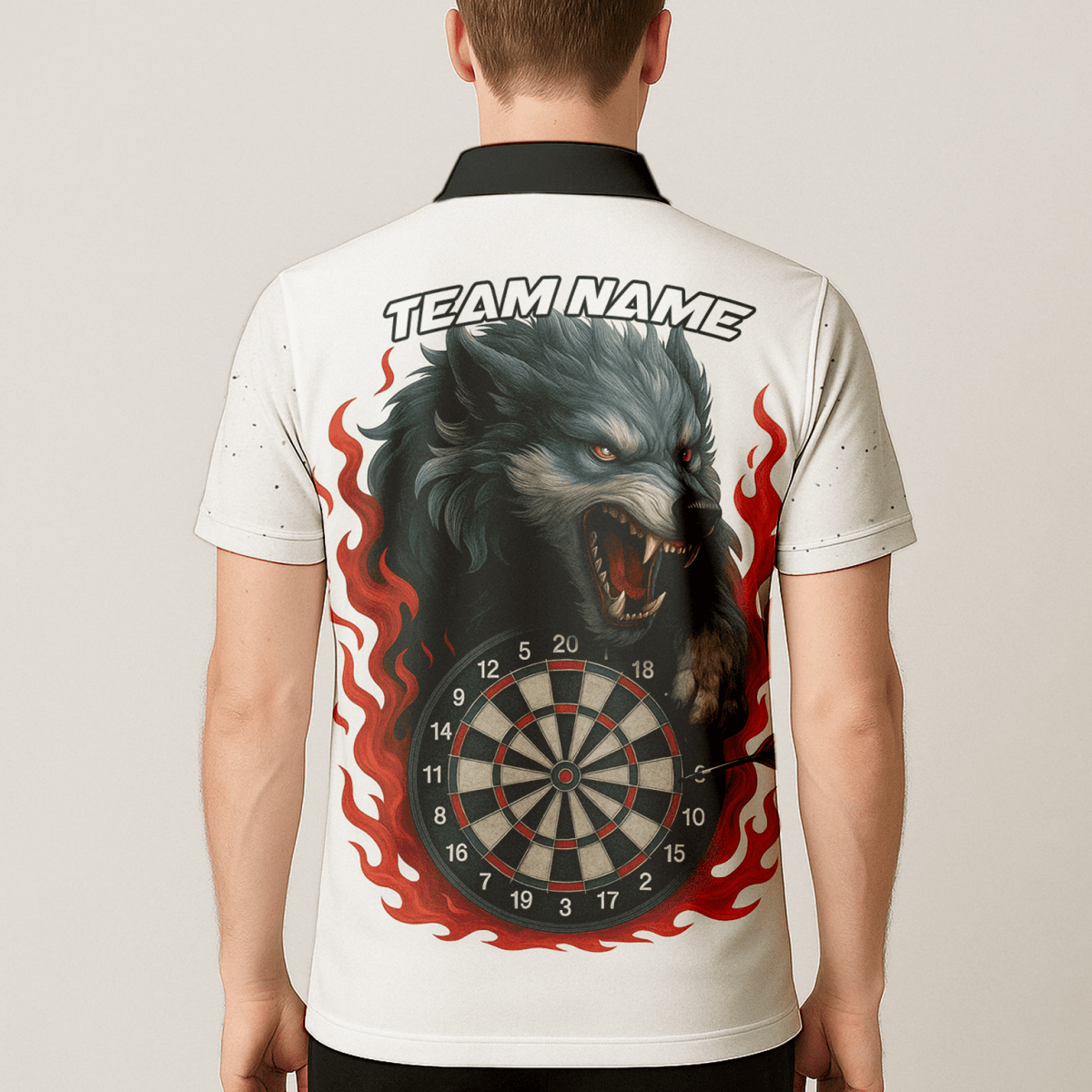 Personalisiertes Herren Dart - Polo - Shirt mit Cartoon - Hai - Motiv & Wunschname – Schwarz - Blau L1234 - Outfitsuche