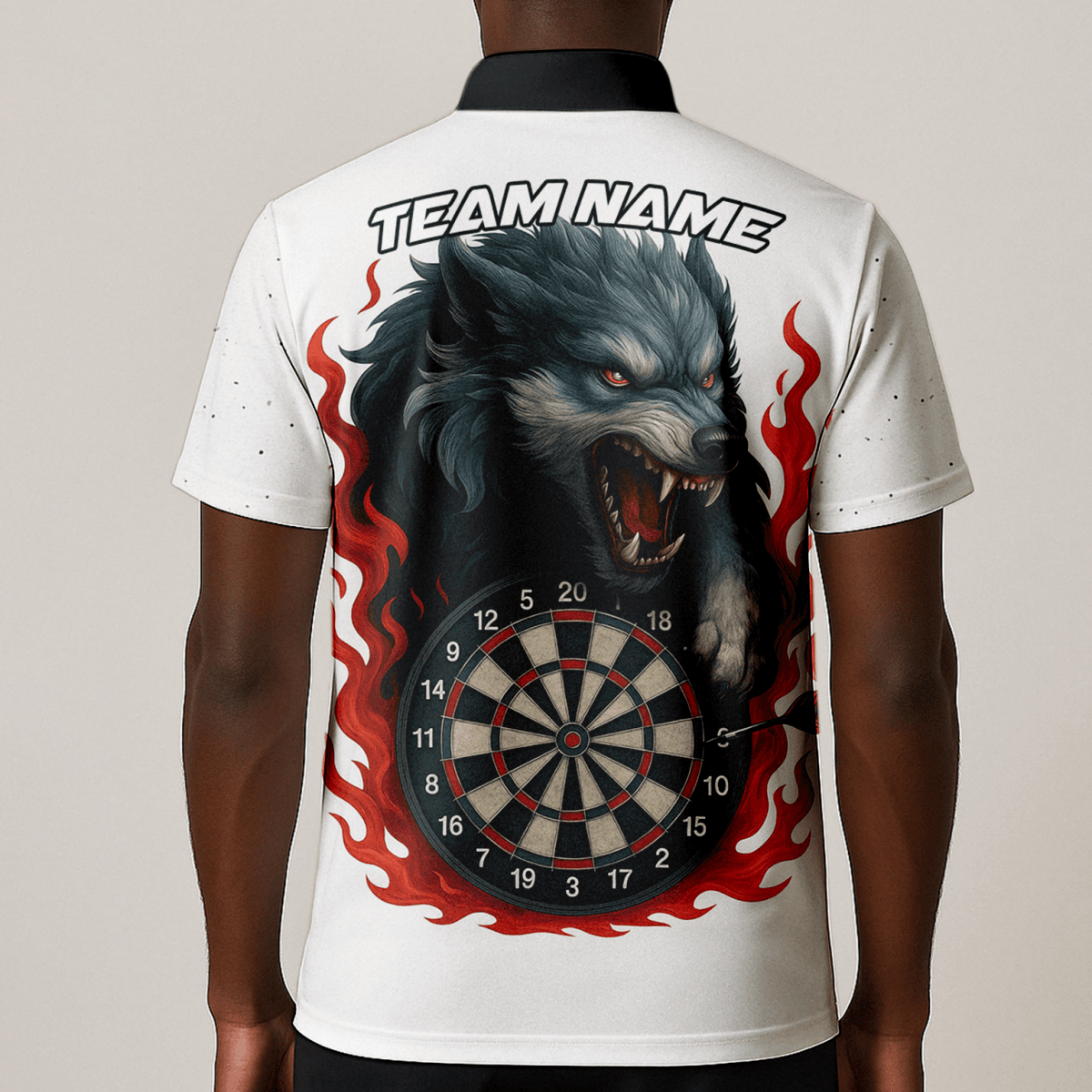 Personalisiertes Herren Dart - Polo - Shirt mit Cartoon - Hai - Motiv & Wunschname – Schwarz - Blau L1234 - Outfitsuche