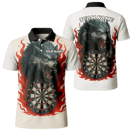 Personalisiertes Herren Dart - Polo - Shirt mit Cartoon - Hai - Motiv & Wunschname – Schwarz - Blau L1234 - Outfitsuche