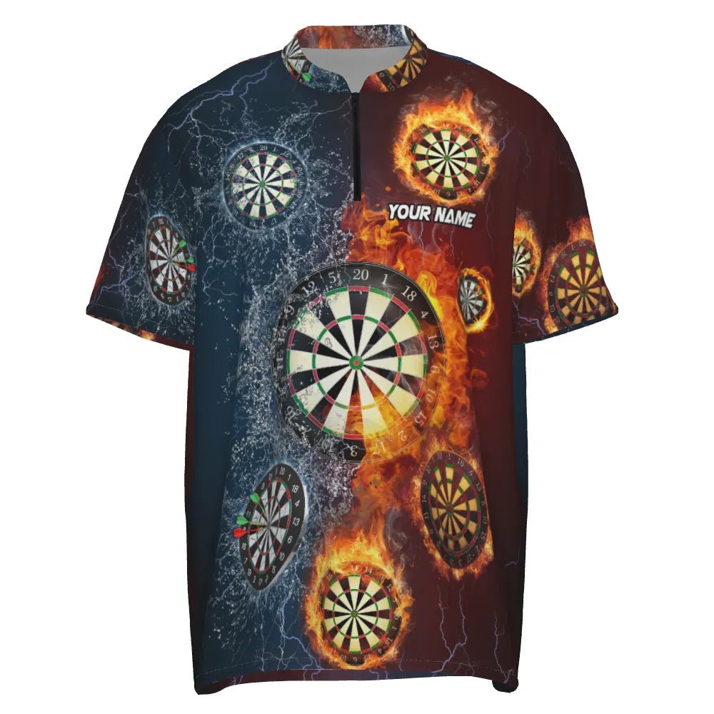 Personalisiertes Herren Dart Polo Shirt mit Feuer- und Wasser-Darts, Dart Team Trikot J8282 - Outfitsuche