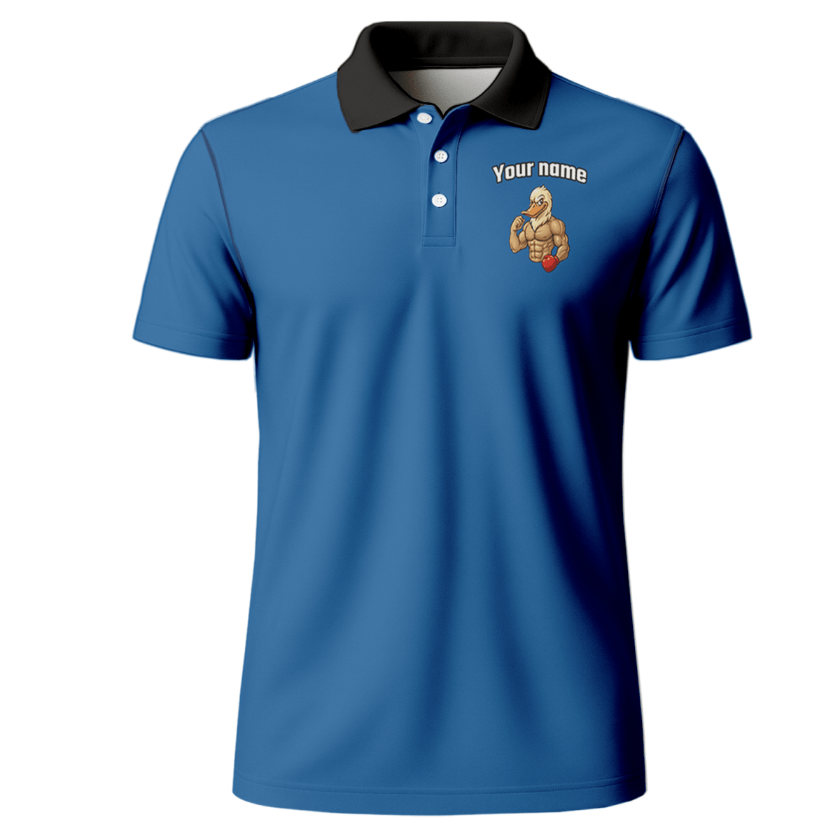 Personalisiertes Herren Dart - Polo Shirt mit Muskel - Ente – Blau Weiß | Custom Team Darts Trikot HK2892 - Outfitsuche