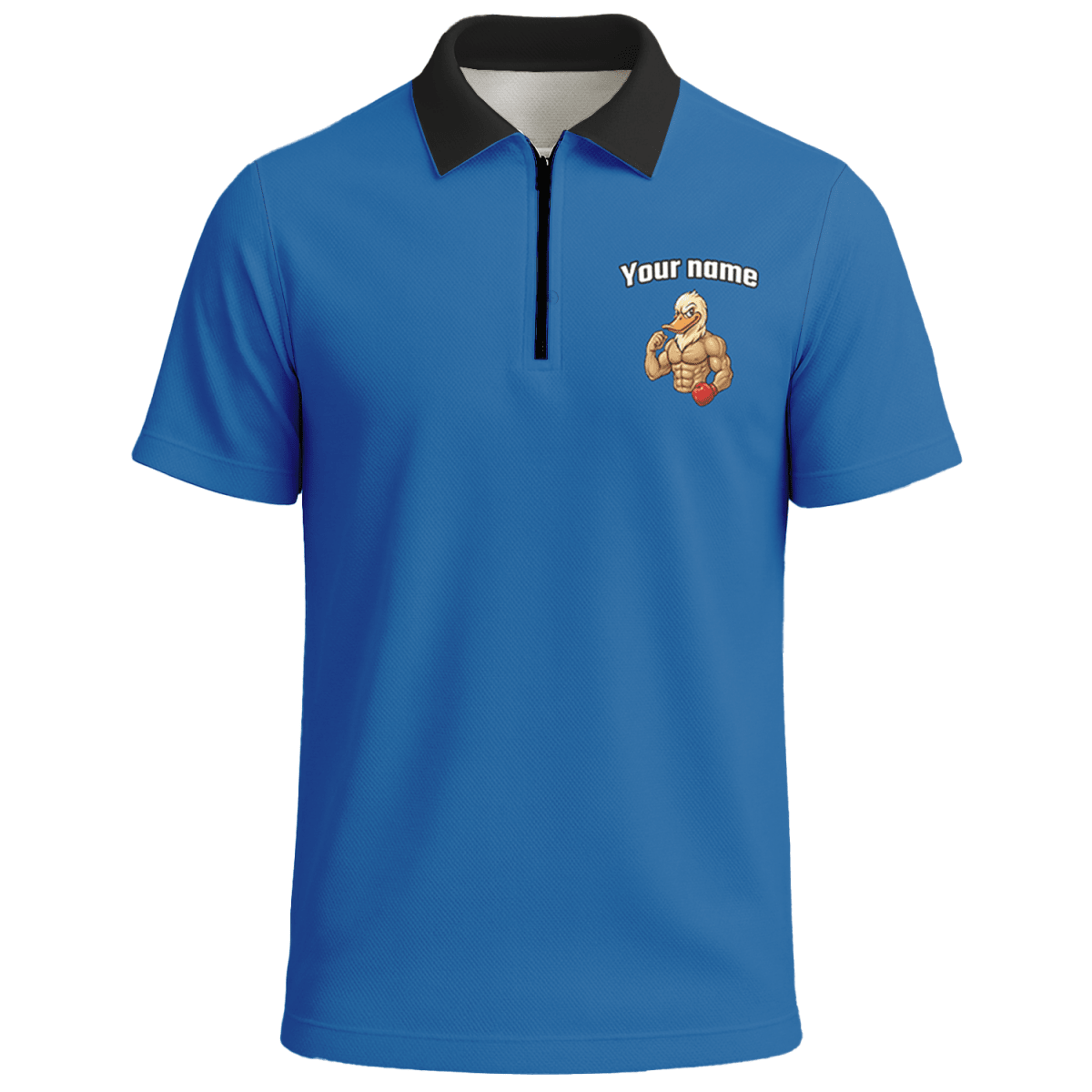 Personalisiertes Herren Dart - Polo Shirt mit Muskel - Ente – Blau Weiß | Custom Team Darts Trikot HK2892 - Outfitsuche