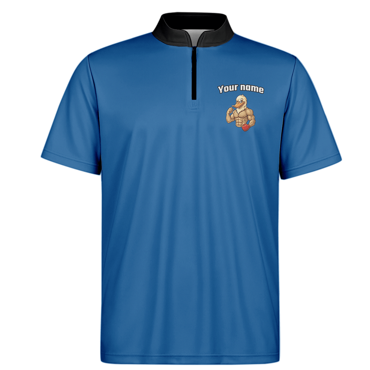 Personalisiertes Herren Dart - Polo Shirt mit Muskel - Ente – Blau Weiß | Custom Team Darts Trikot HK2892 - Outfitsuche