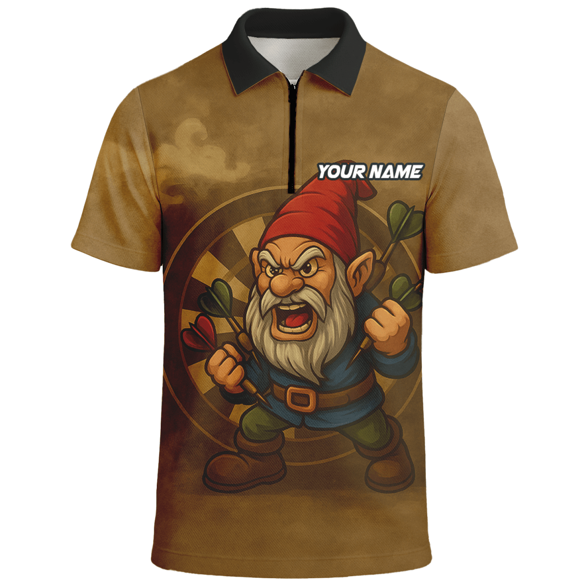 Personalisiertes Herren Dart - Polo Wütender Gnom Braun L5547 - Outfitsuche