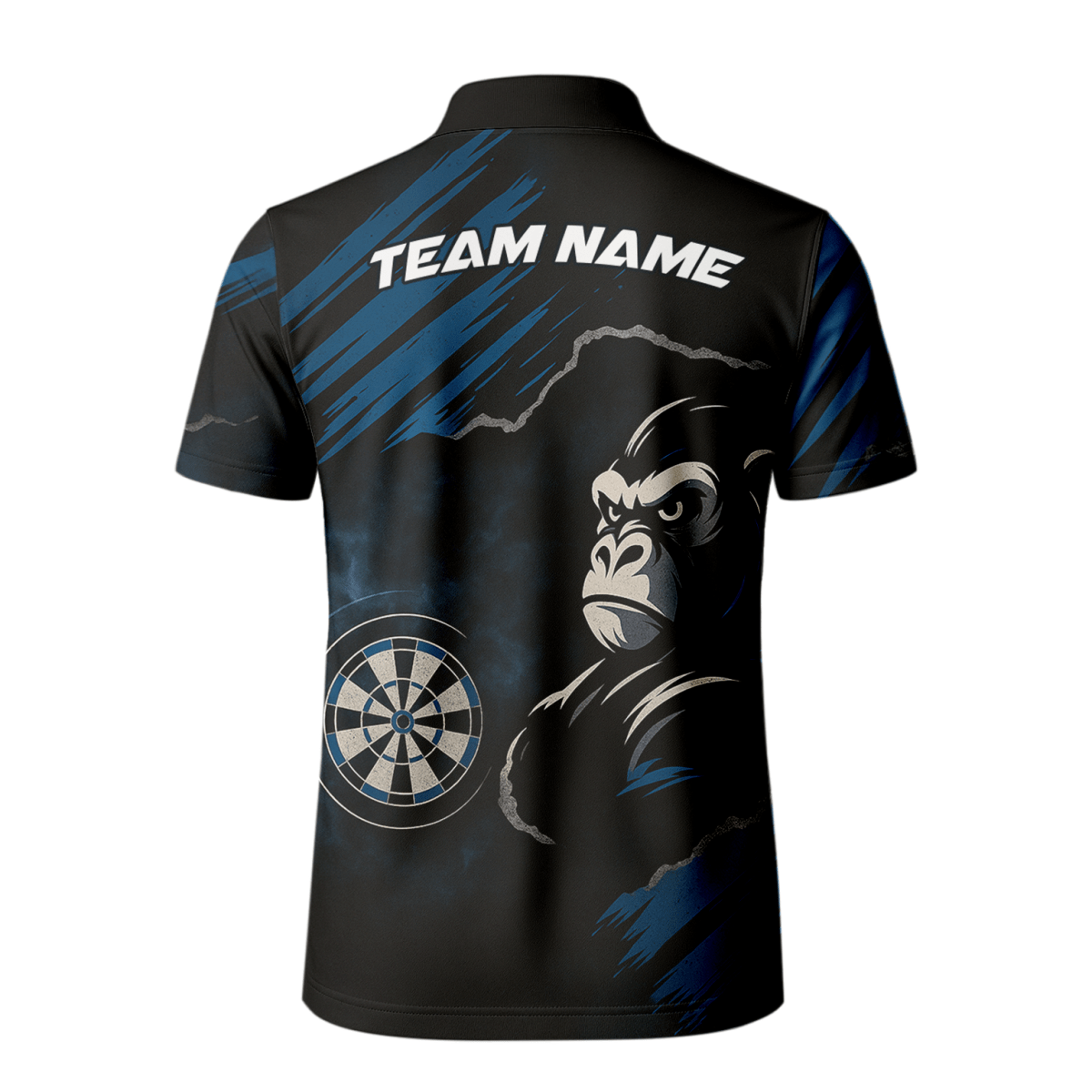 Personalisiertes Herren Dart Polohemd - Gorilla Grunge Schwarz - Blau Y4551 - Outfitsuche