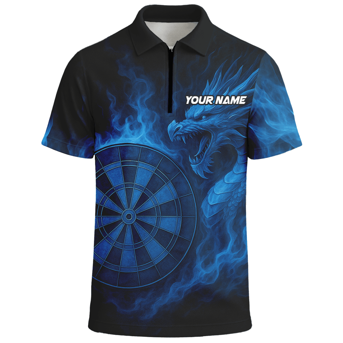 Personalisiertes Herren Dart Polohemd: Mächtiger Tiger Schwarz - Orange M0703 - Outfitsuche