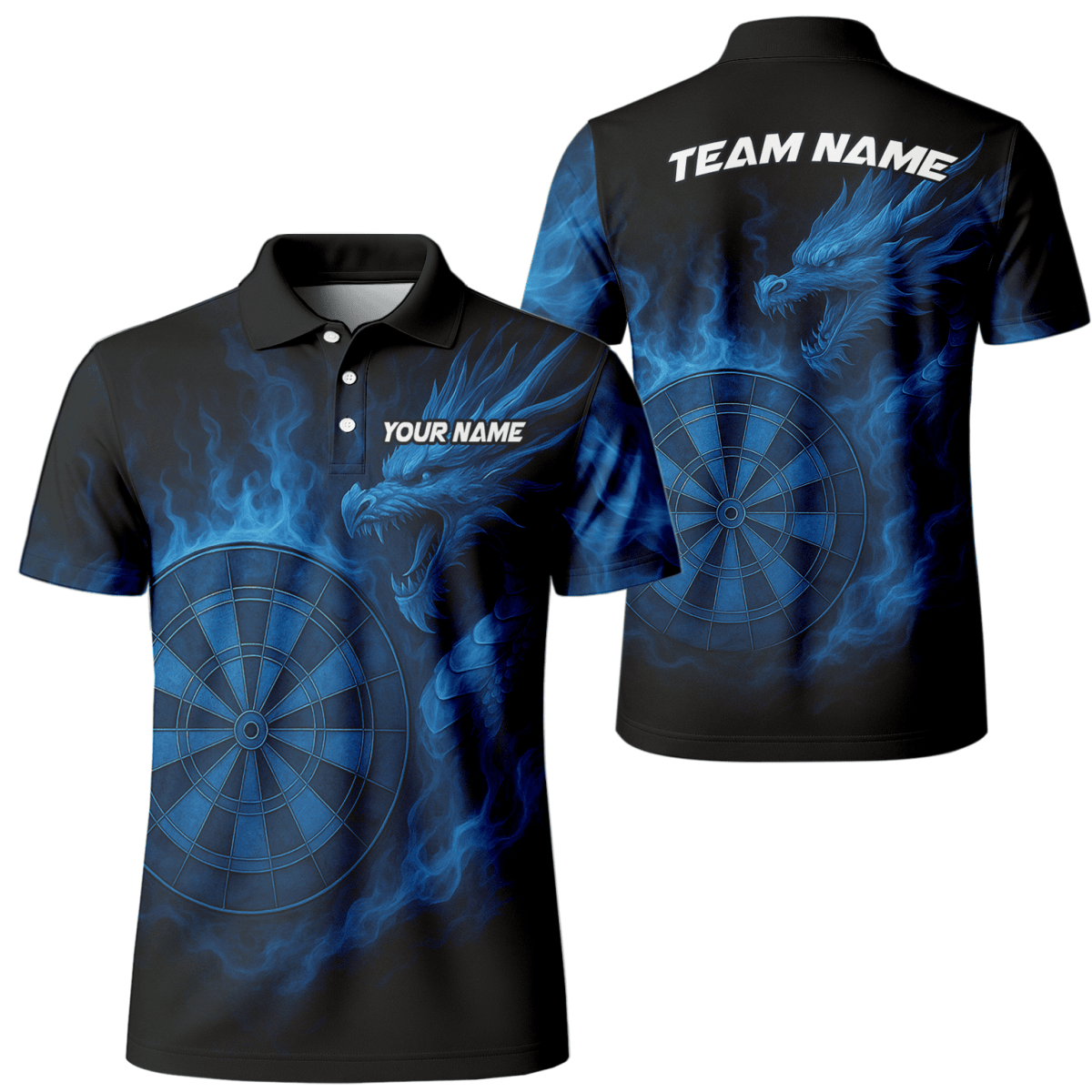 Personalisiertes Herren Dart Polohemd: Mächtiger Tiger Schwarz - Orange M0703 - Outfitsuche
