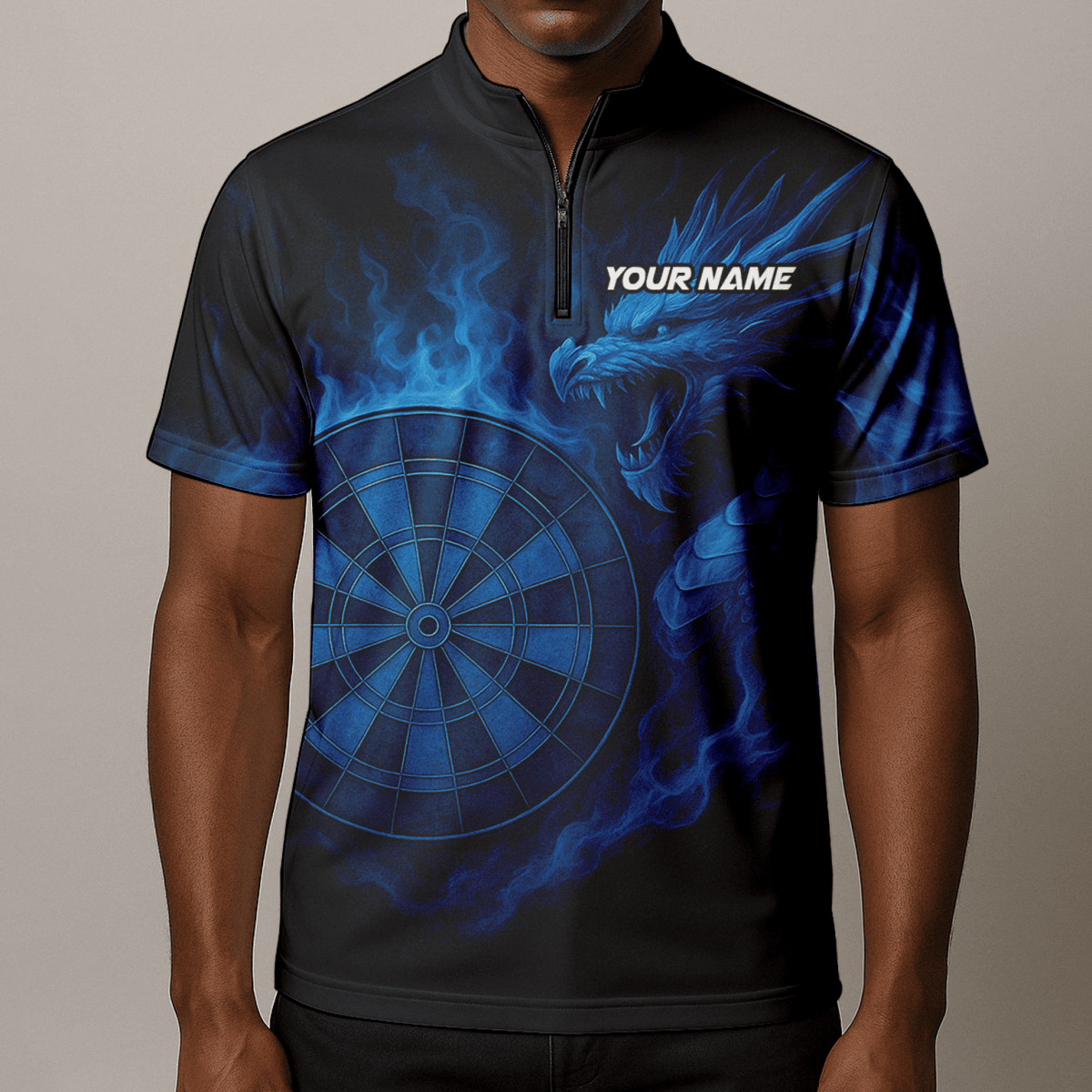 Personalisiertes Herren Dart Polohemd: Mächtiger Tiger Schwarz - Orange M0703 - Outfitsuche