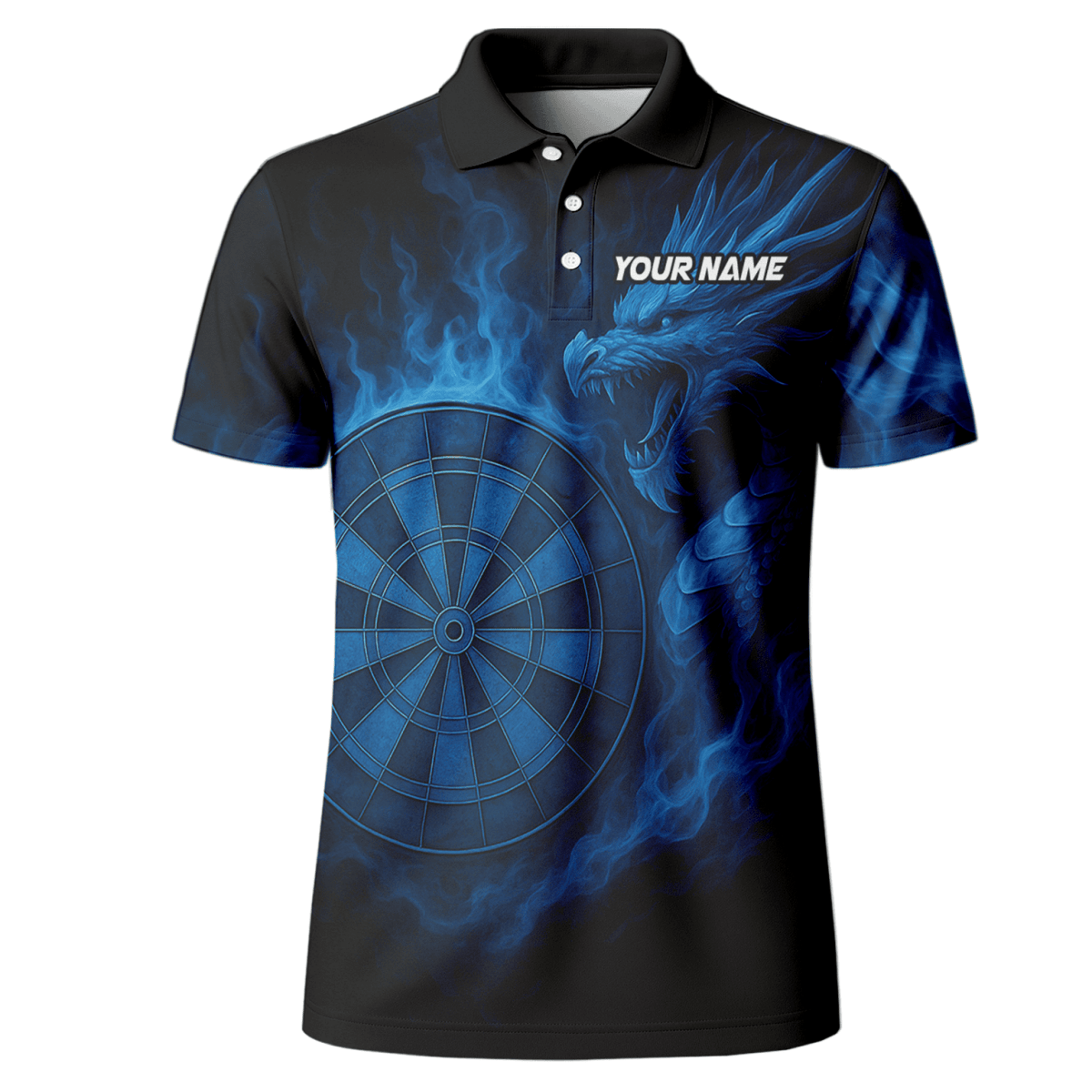 Personalisiertes Herren Dart Polohemd: Mächtiger Tiger Schwarz - Orange M0703 - Outfitsuche