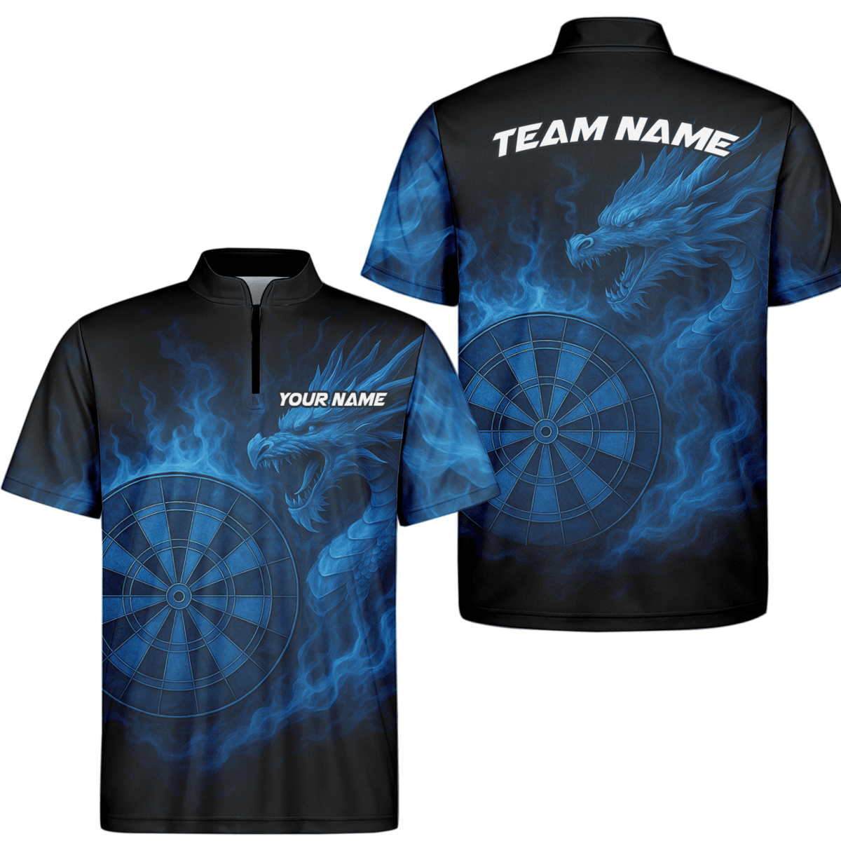 Personalisiertes Herren Dart Polohemd: Mächtiger Tiger Schwarz - Orange M0703 - Outfitsuche