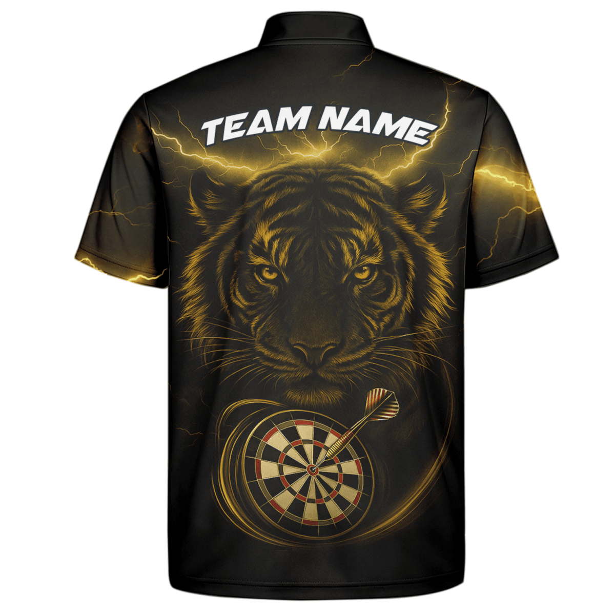 Personalisiertes Herren Dart Poloshirt "Fire Dog" Schwarz - Orange X5692 - Outfitsuche