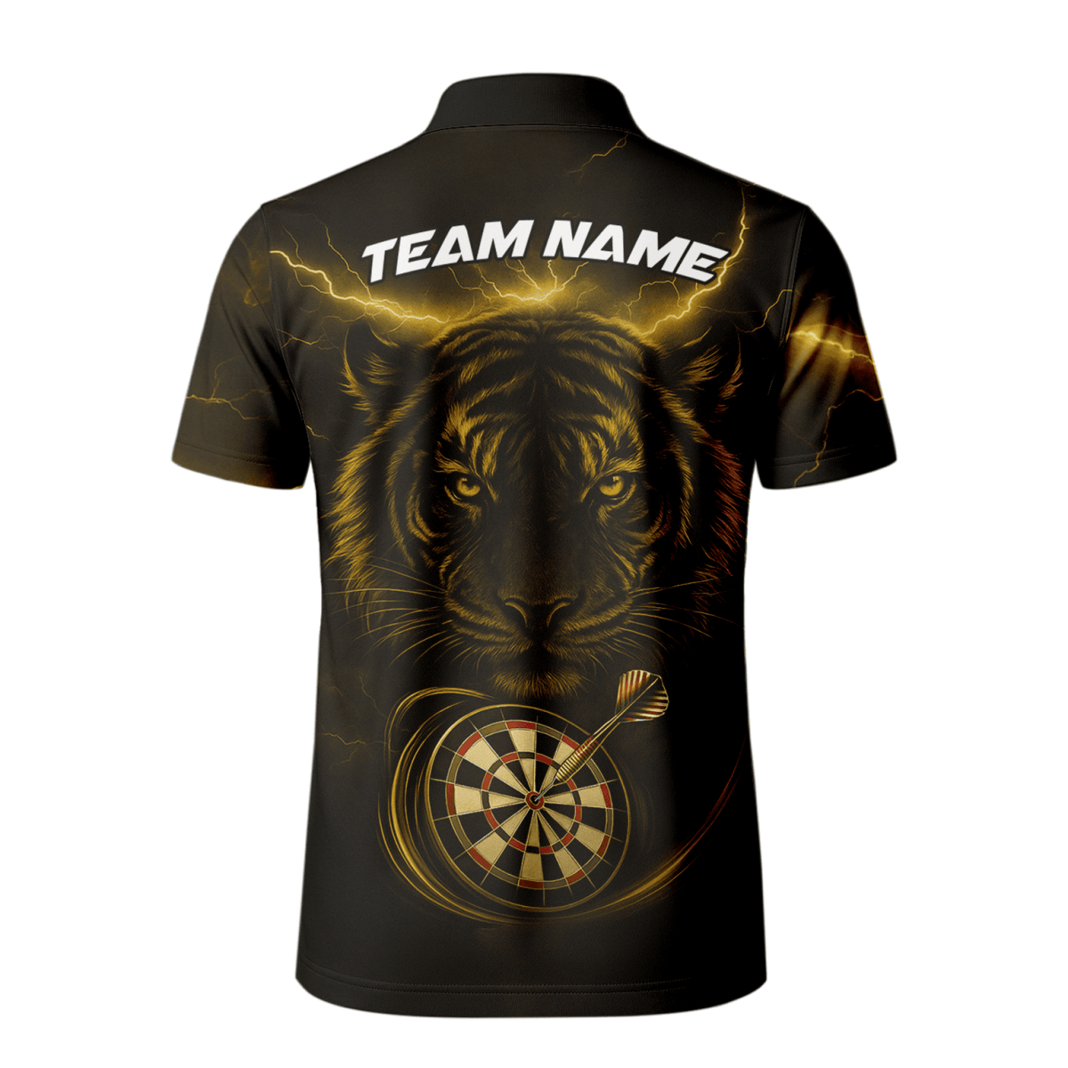 Personalisiertes Herren Dart Poloshirt "Fire Dog" Schwarz - Orange X5692 - Outfitsuche