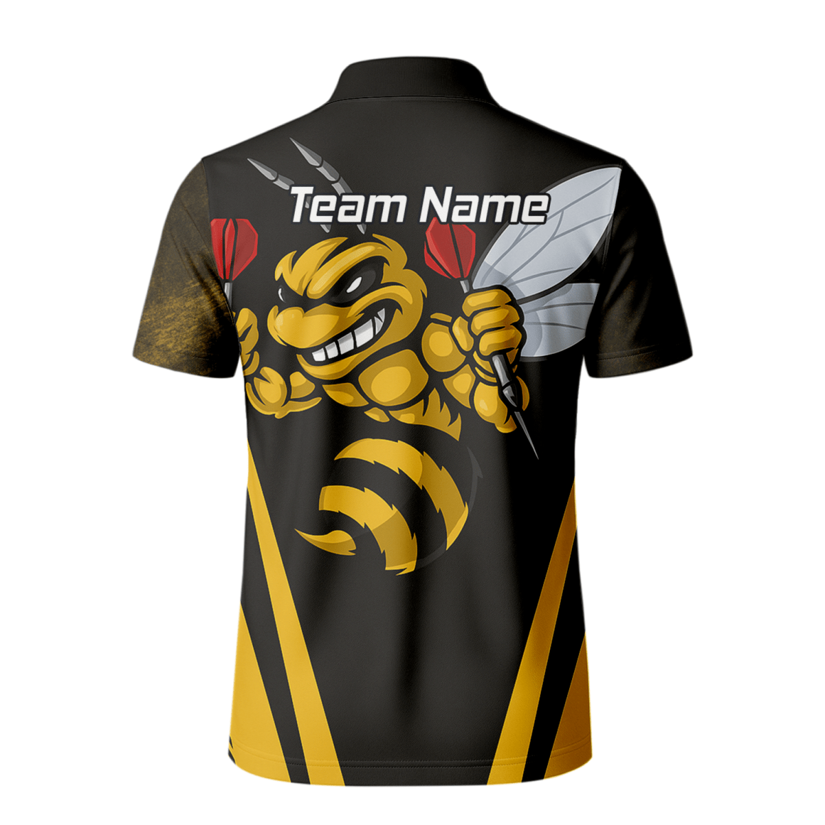 Personalisiertes Herren Dart - Poloshirt Hornisse Schwarz - Gelb A4364 - Outfitsuche