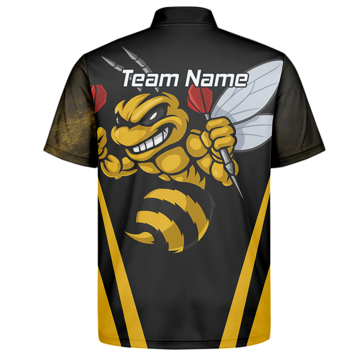 Personalisiertes Herren Dart - Poloshirt Hornisse Schwarz - Gelb A4364 - Outfitsuche