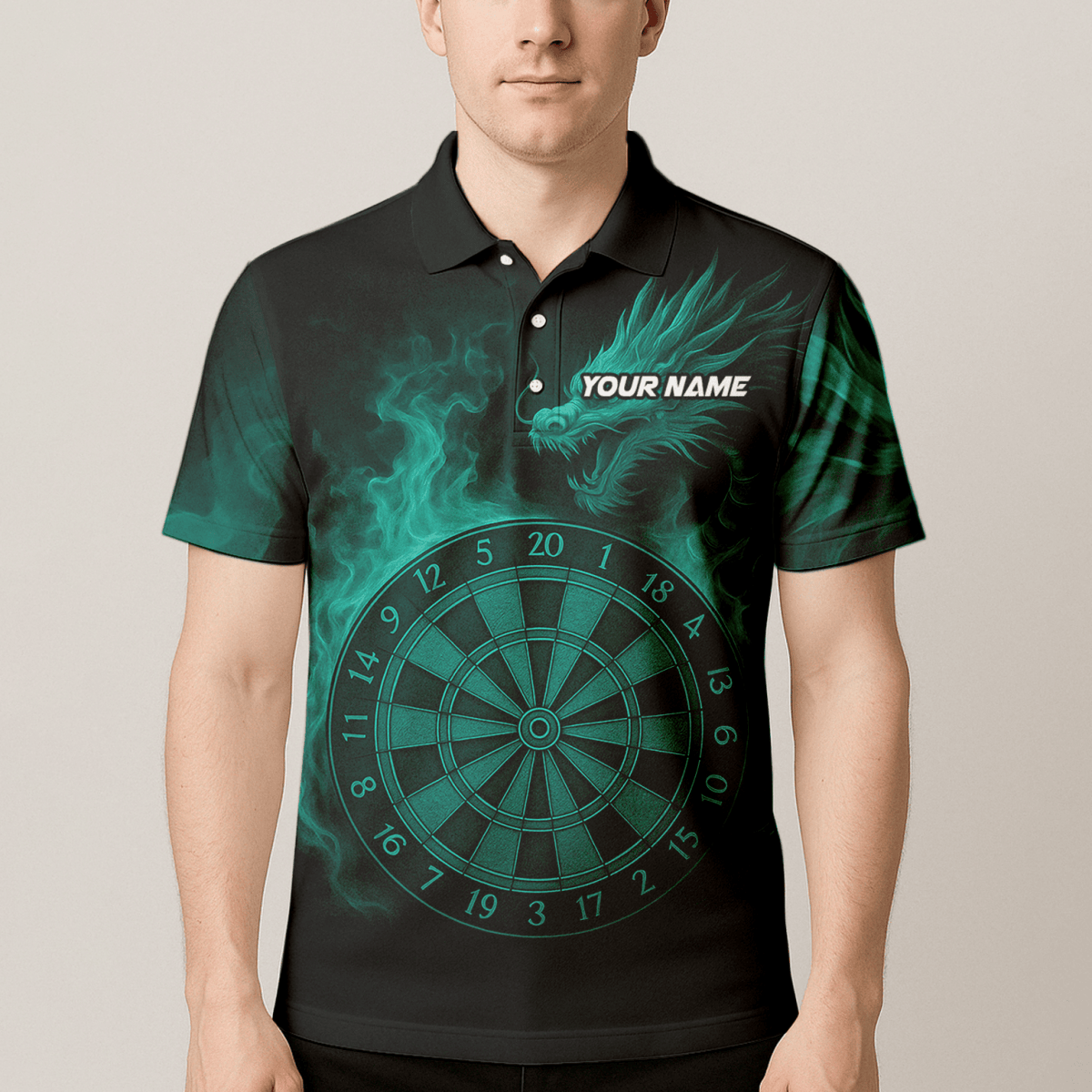 Personalisiertes Herren Dart Poloshirt Schwarz mit Gold - Blitz - Tiger - Motiv N4631 - Outfitsuche