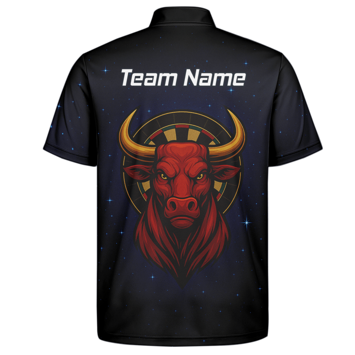 Personalisiertes Herren Dart Poloshirt | Stier Motiv (Taurus) | Schwarz Rot Gold M5020 - Outfitsuche