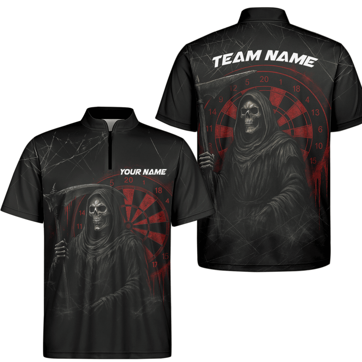 Personalisiertes Herren Dart - Poloshirt Werwolf – Tropisches Design in Nachtblau O7902 - Outfitsuche