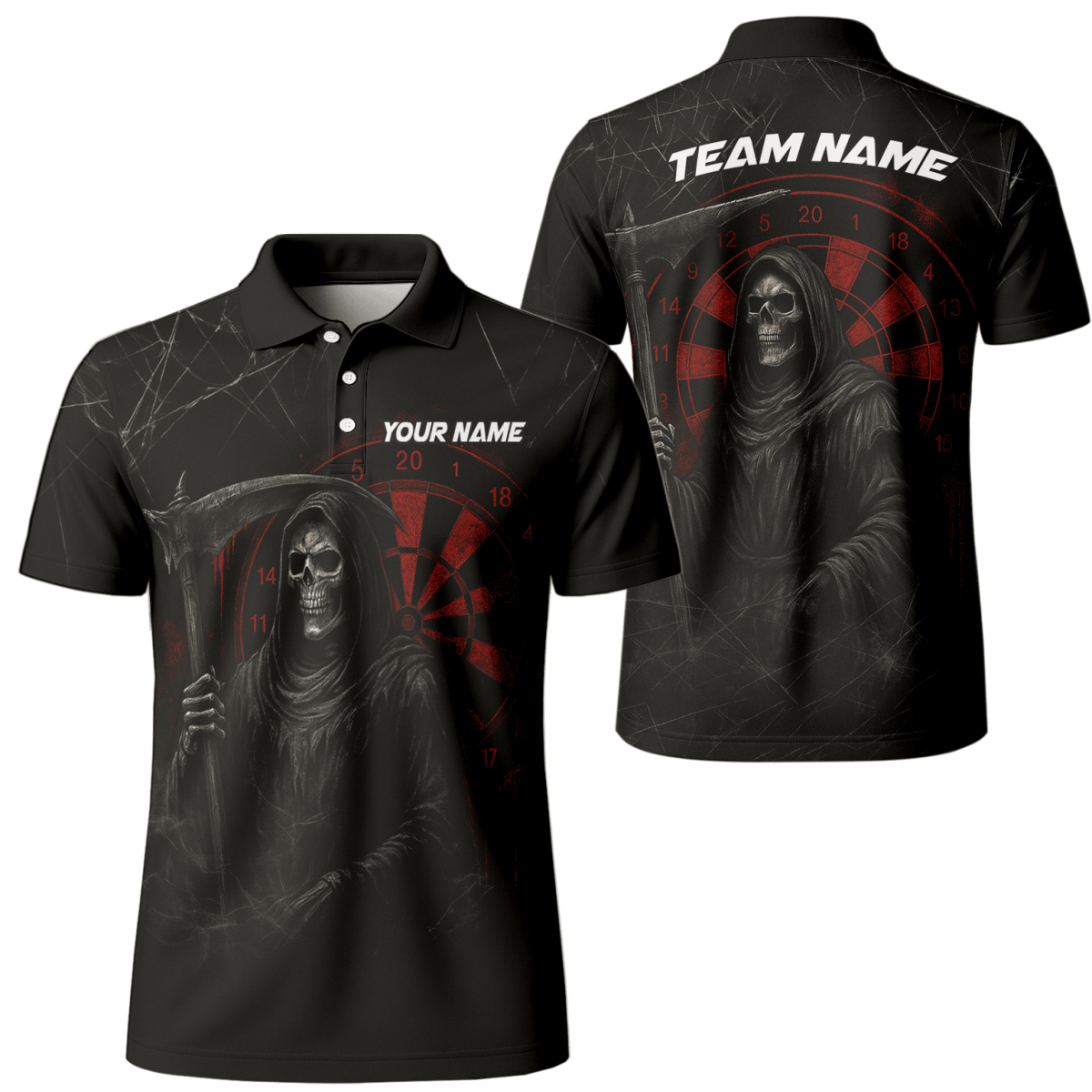 Personalisiertes Herren Dart - Poloshirt Werwolf – Tropisches Design in Nachtblau O7902 - Outfitsuche