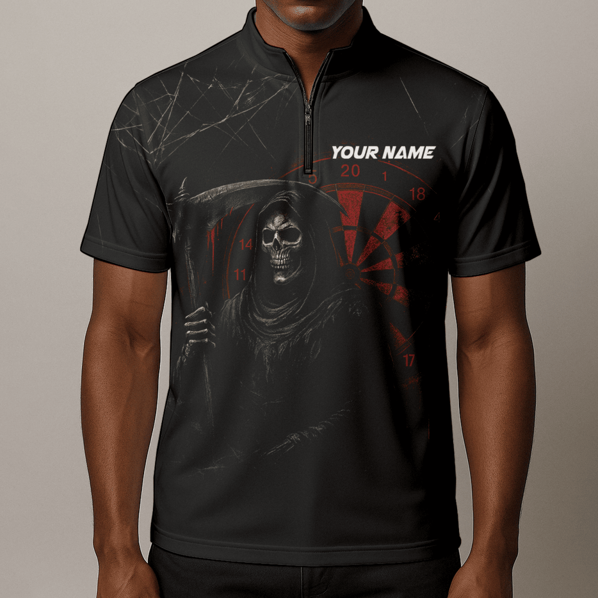 Personalisiertes Herren Dart - Poloshirt Werwolf – Tropisches Design in Nachtblau O7902 - Outfitsuche