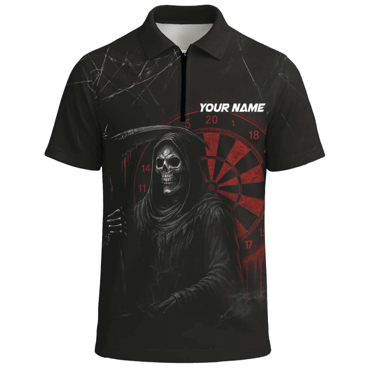 Personalisiertes Herren Dart - Poloshirt Werwolf – Tropisches Design in Nachtblau O7902 - Outfitsuche