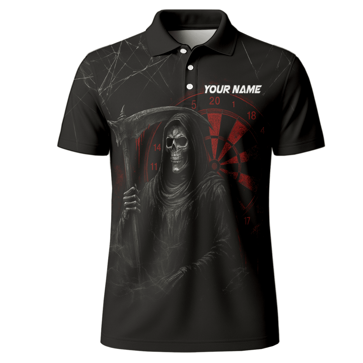 Personalisiertes Herren Dart - Poloshirt Werwolf – Tropisches Design in Nachtblau O7902 - Outfitsuche