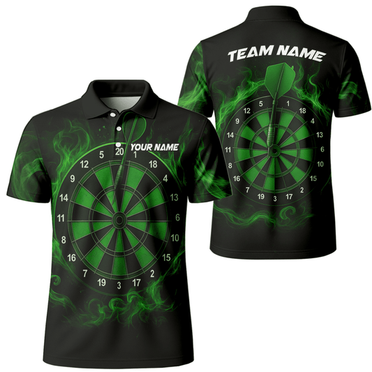 Personalisiertes Herren Dart - Shirt mit blauem Flammendrachen - Motiv, Schwarz U7656 - Outfitsuche