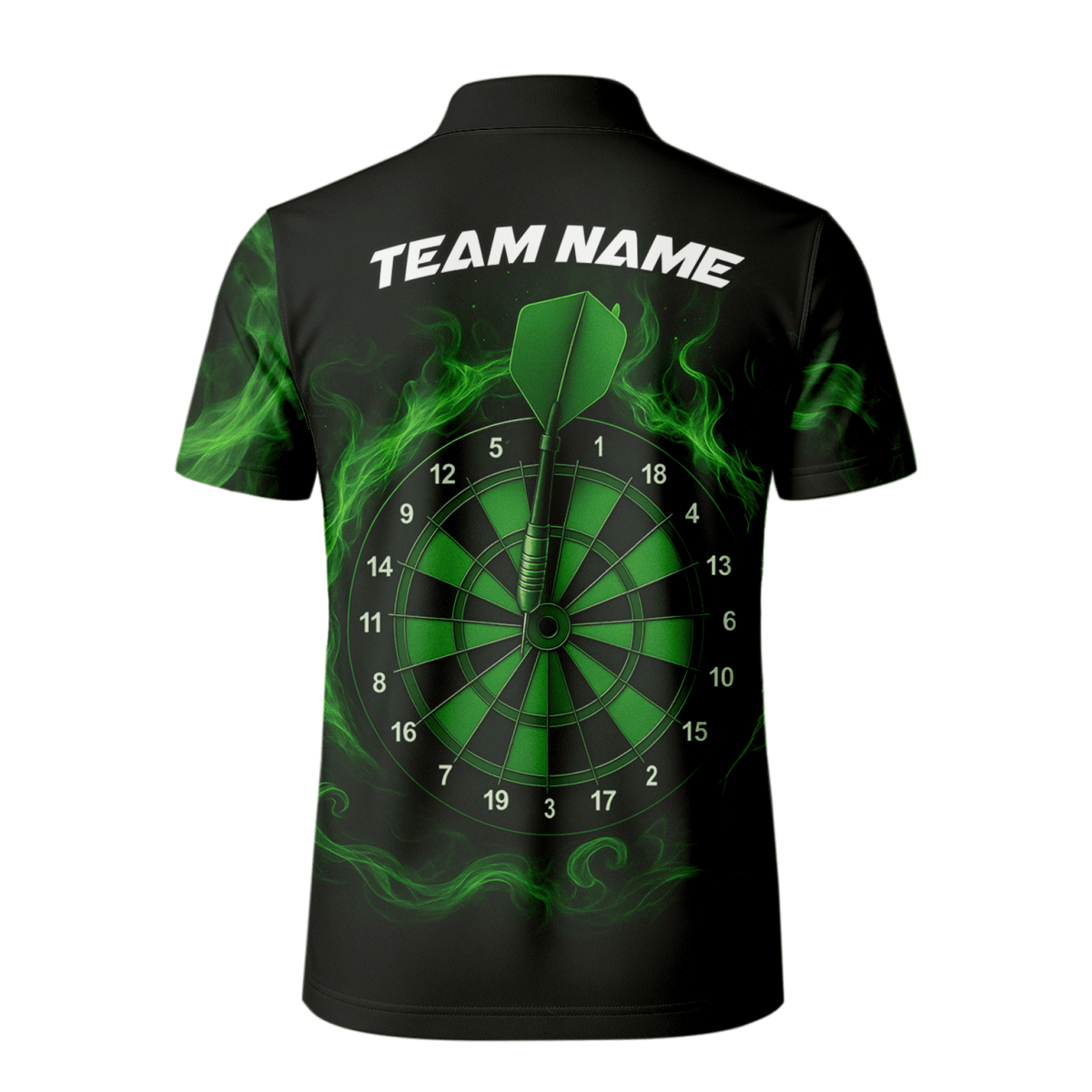 Personalisiertes Herren Dart - Shirt mit blauem Flammendrachen - Motiv, Schwarz U7656 - Outfitsuche