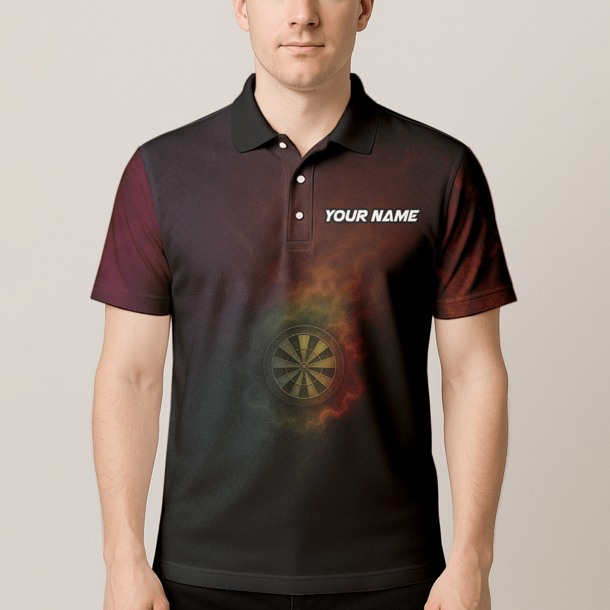 Personalisiertes Herren Dart Trikot Motiv Schlange Feuer Schwarz Rot Gold K8845 - Outfitsuche